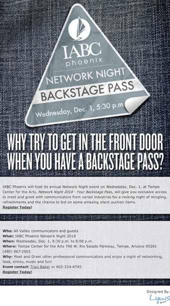 IABC PHX Network Night E-Blast by Liquis Design