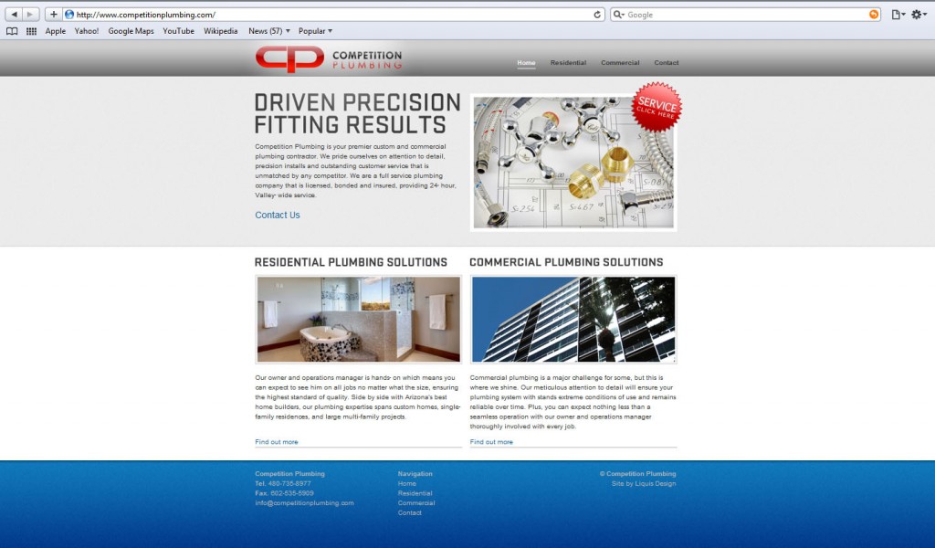 Competition Plumbing Website by Liquis Design